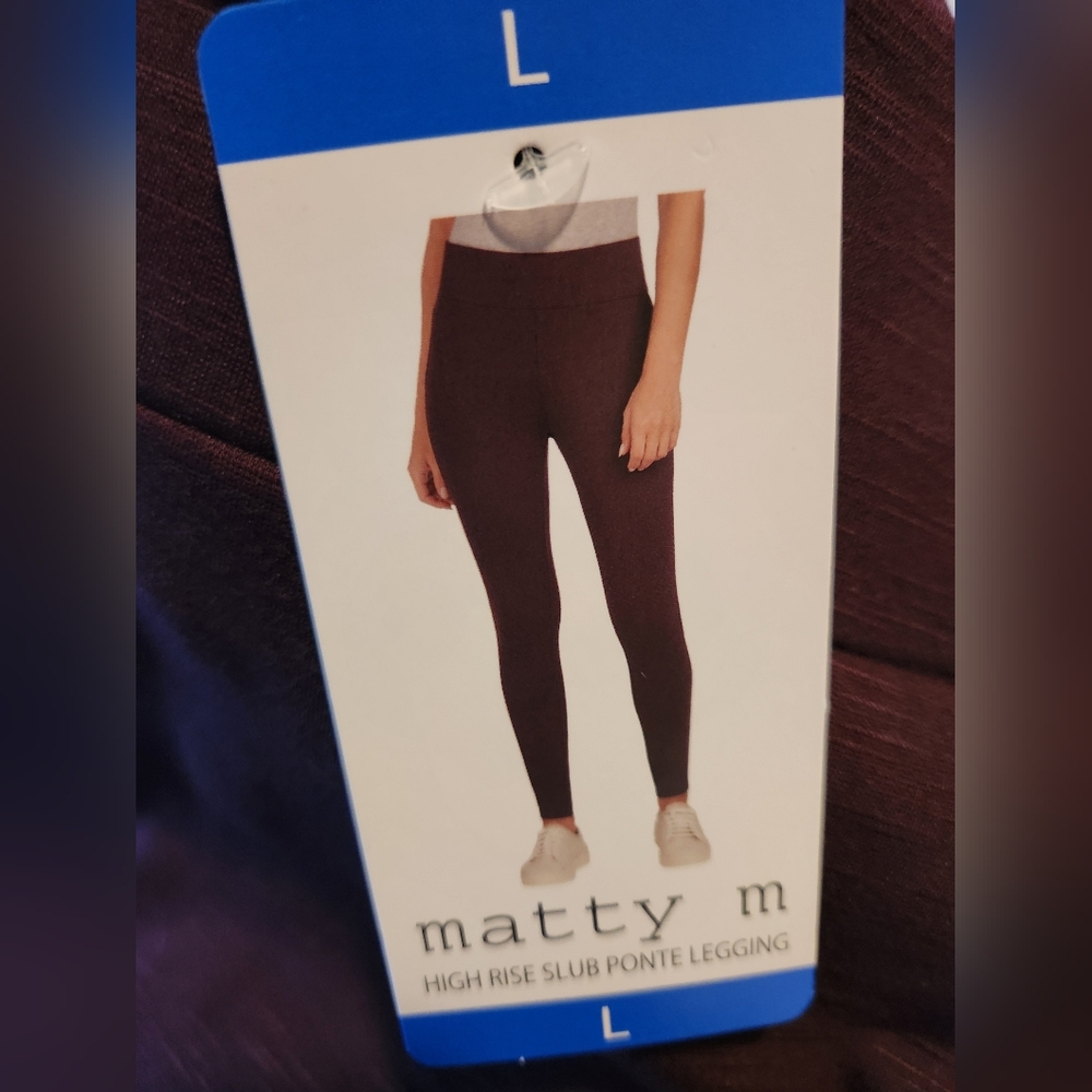 Matty M High Rise Slub Ponte Legging, New With Tags, Size L